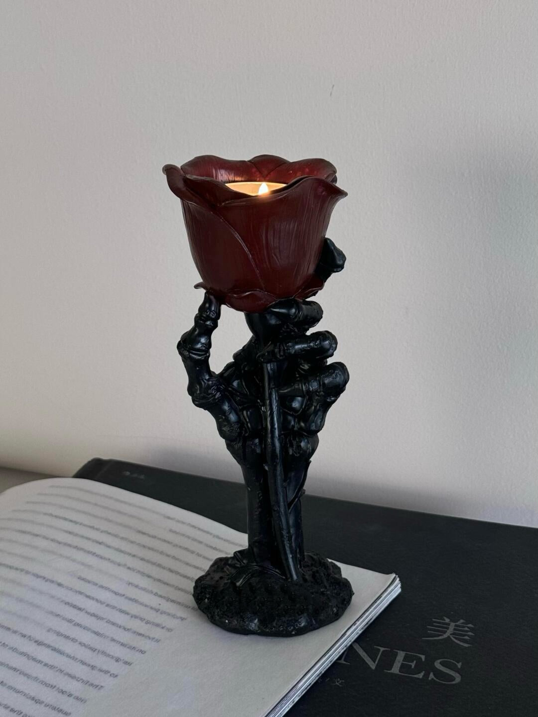 Halloween Gift—Handmade Rose Candle Holder💀🥀(Free Candle)