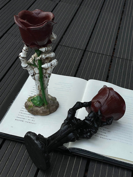 Halloween Gift—Handmade Rose Candle Holder💀🥀(Free Candle)