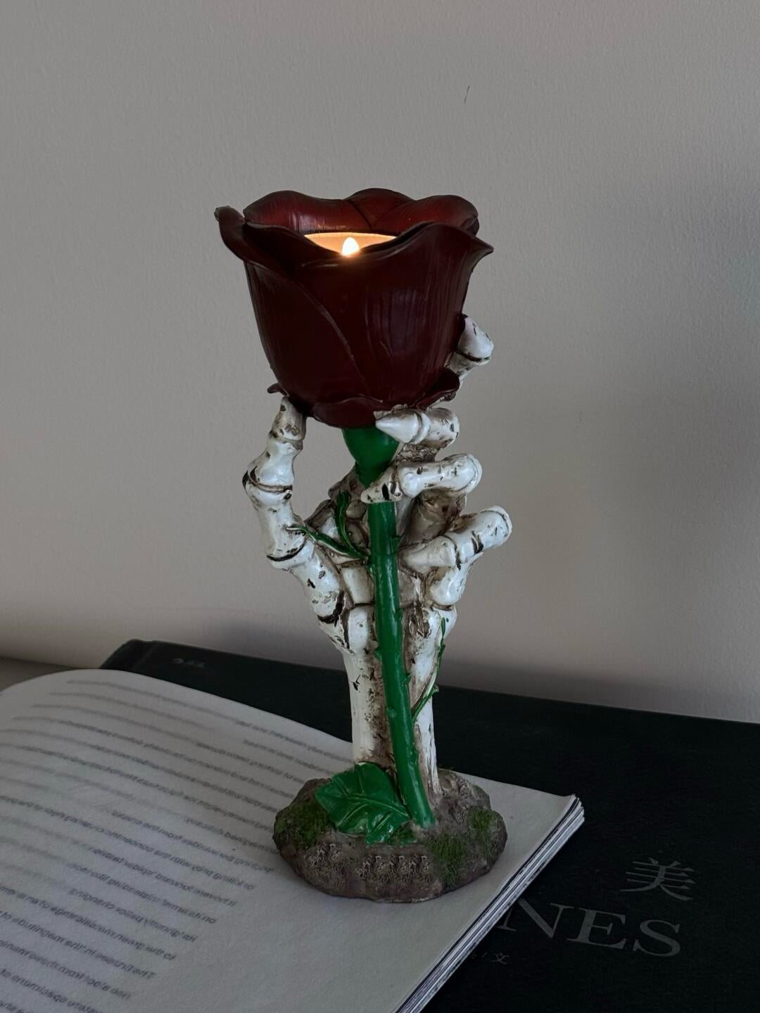 Halloween Gift—Handmade Rose Candle Holder💀🥀(Free Candle)