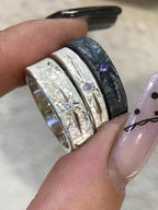 Handmade Black Zirconia Brushed Ring - One Star Collection (Limited time offer only 20 pieces）