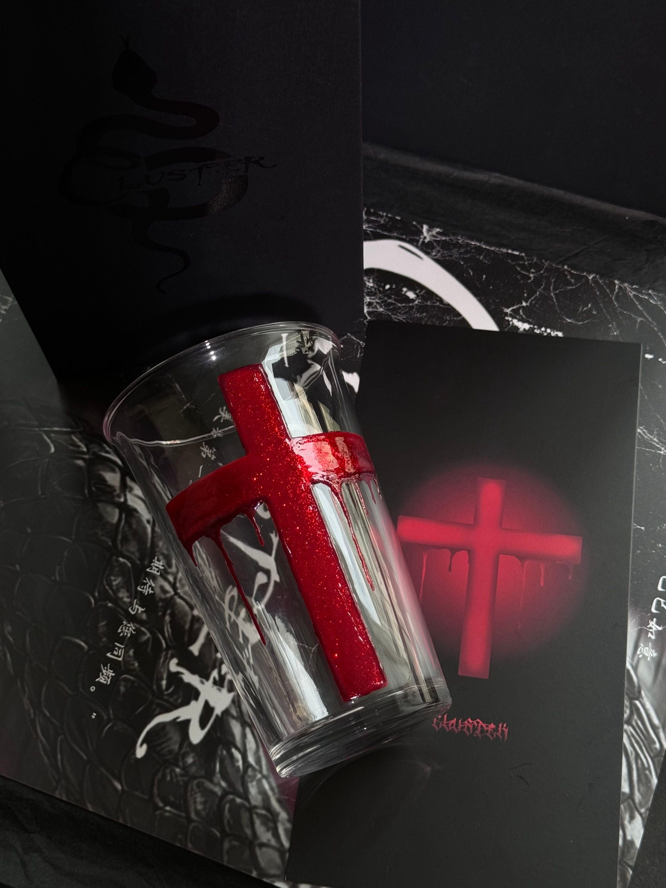 Handmade Blood Cross Drinking glass 🩸