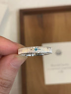 Handmade Blue Zirconia Brushed Ring-One Star Collections
 (Free Customization)
