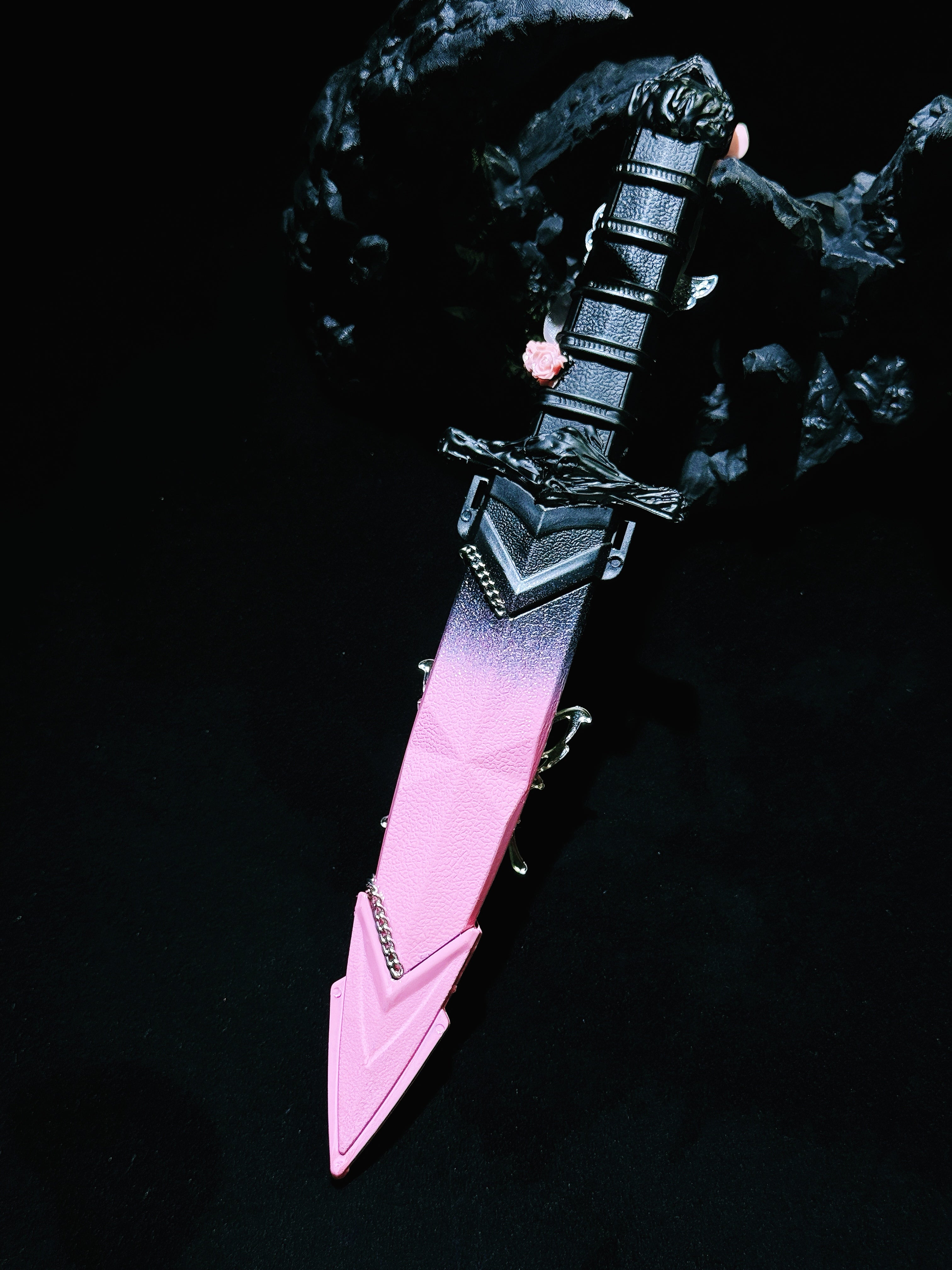 Handmade dagger-Pink ink butterfly 🎀