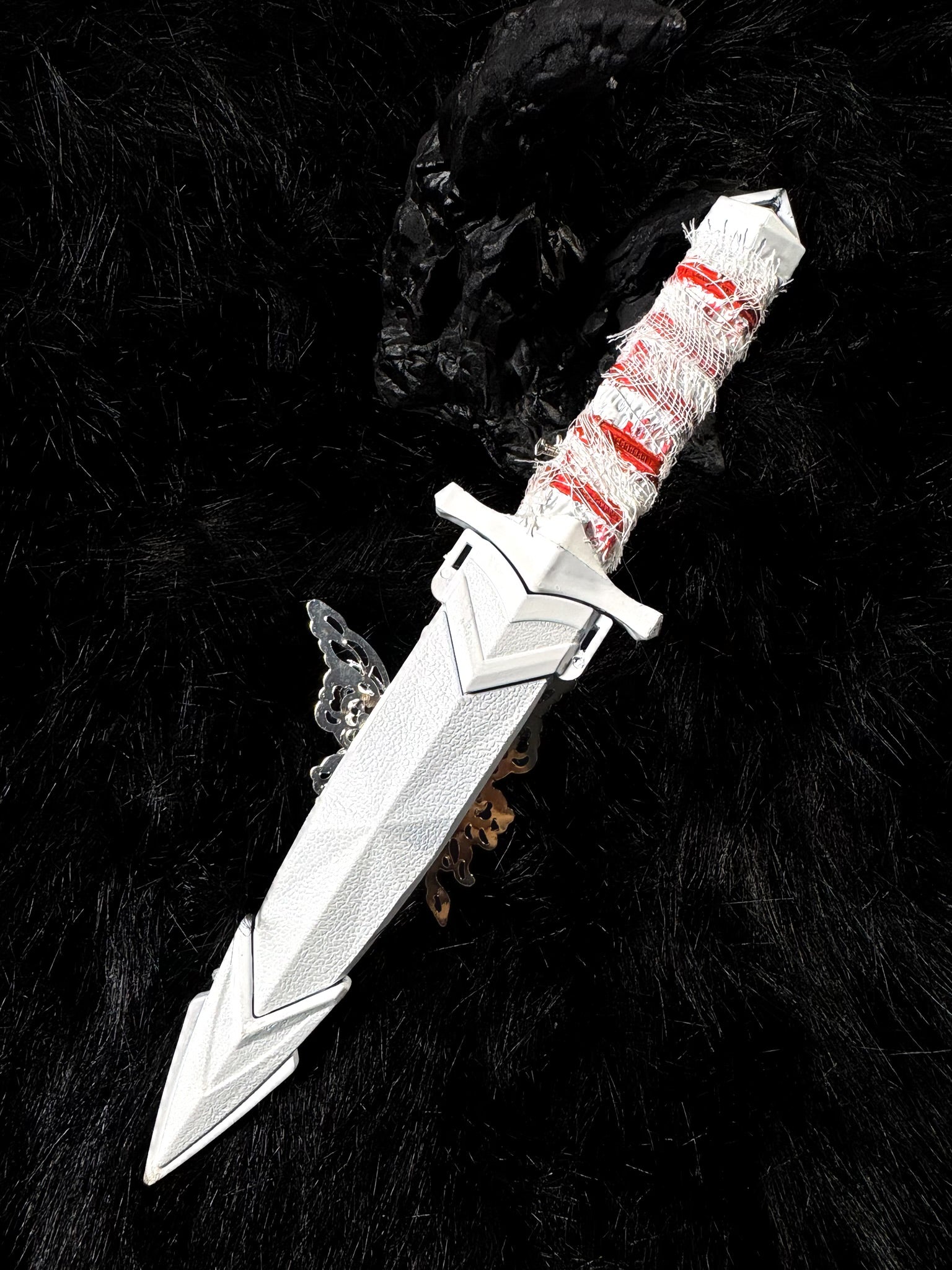 Handmade dagger - Scarlet Silver Butterfly🩸