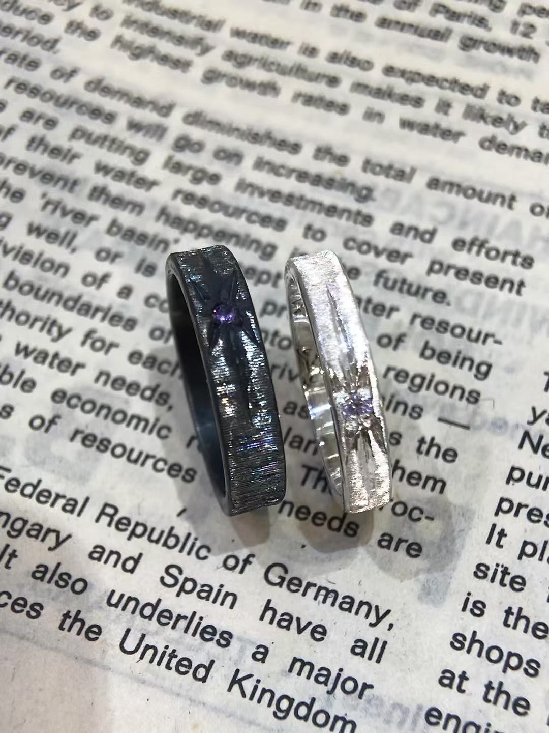 Handmade Black Zirconia Brushed Ring - One Star Collection (Limited time offer only 20 pieces）