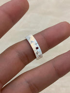 Handmade Red Zirconia Brushed Ring - Starry Night Collection (Free Customization)