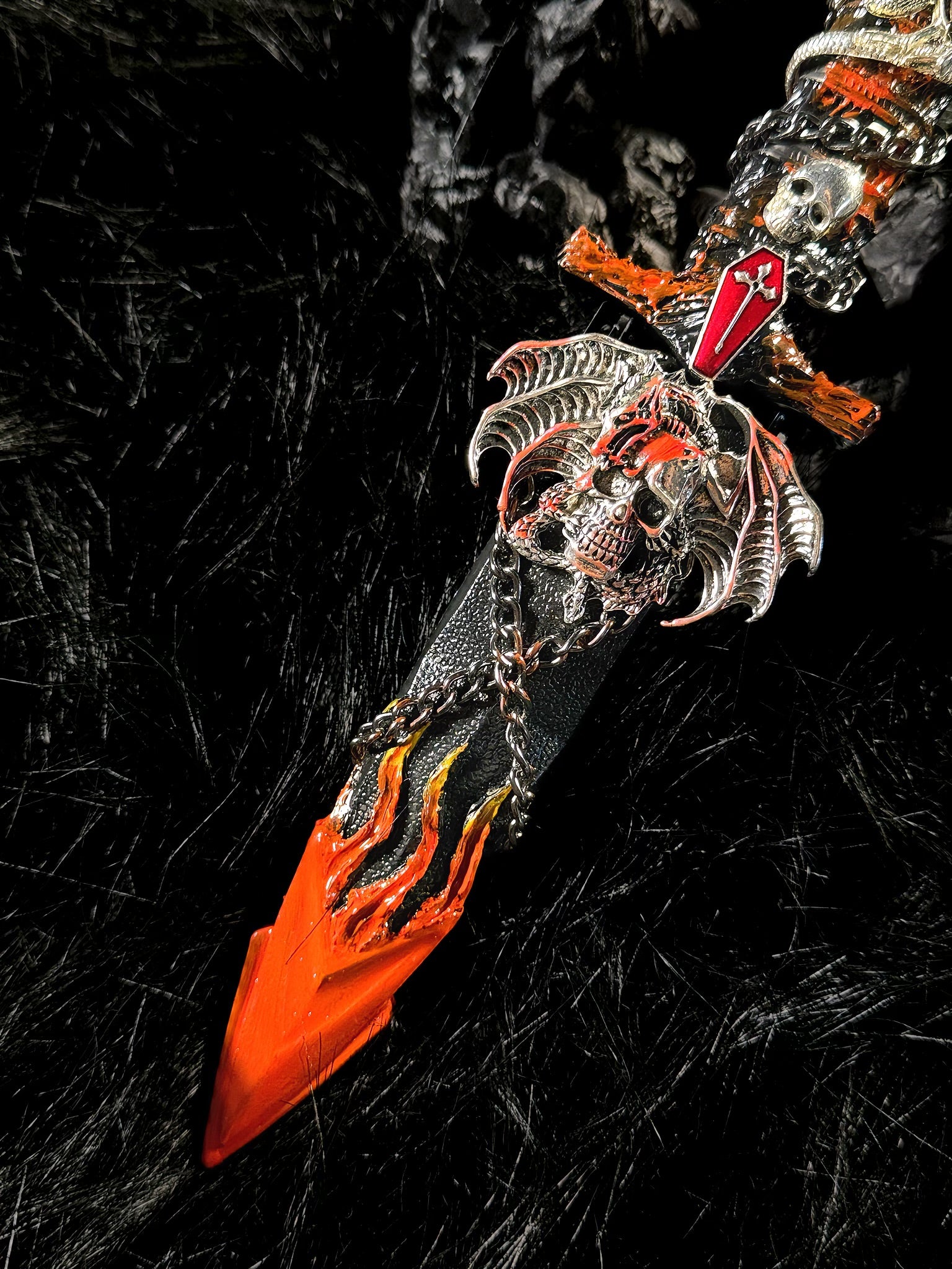 Handmade dagger - Fiery Skeleton🔥💀