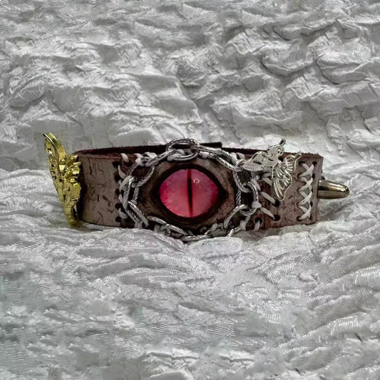 Handmade Punk Bracelet-Pink Devil's Eye💞