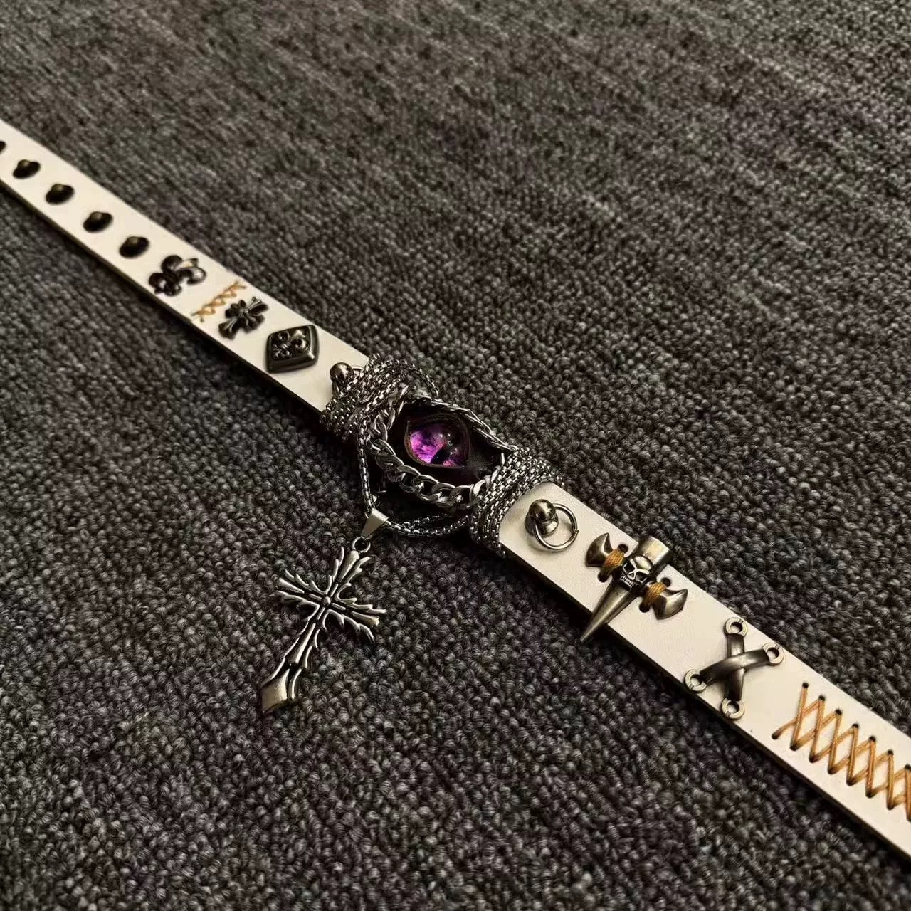 Handmade Punk Bracelet-violets