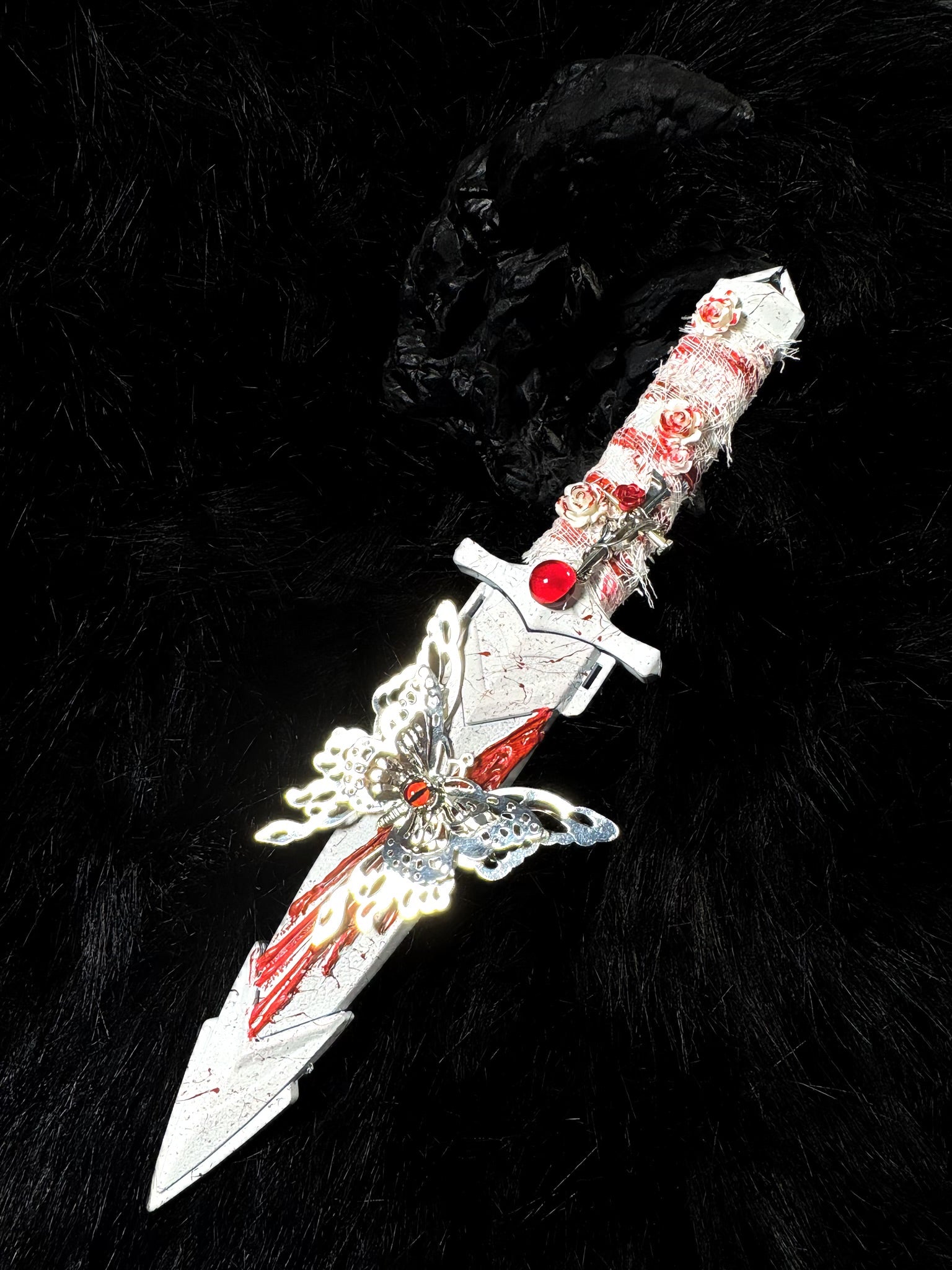 Handmade dagger - Scarlet Silver Butterfly🩸