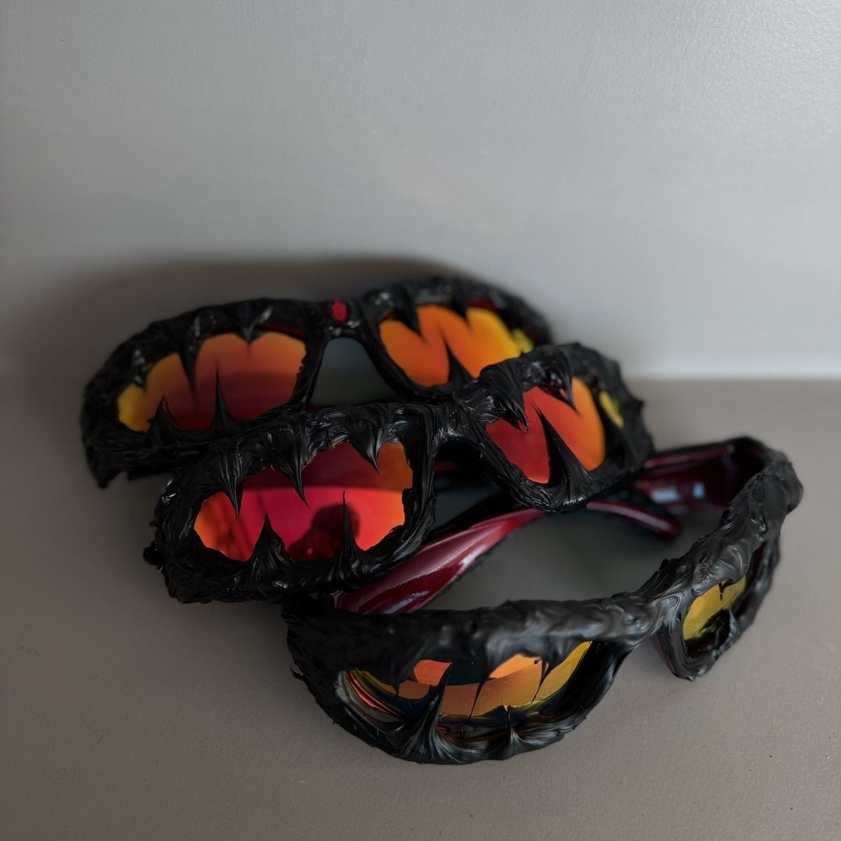 Handmade Drip Sunglasses（ruby）