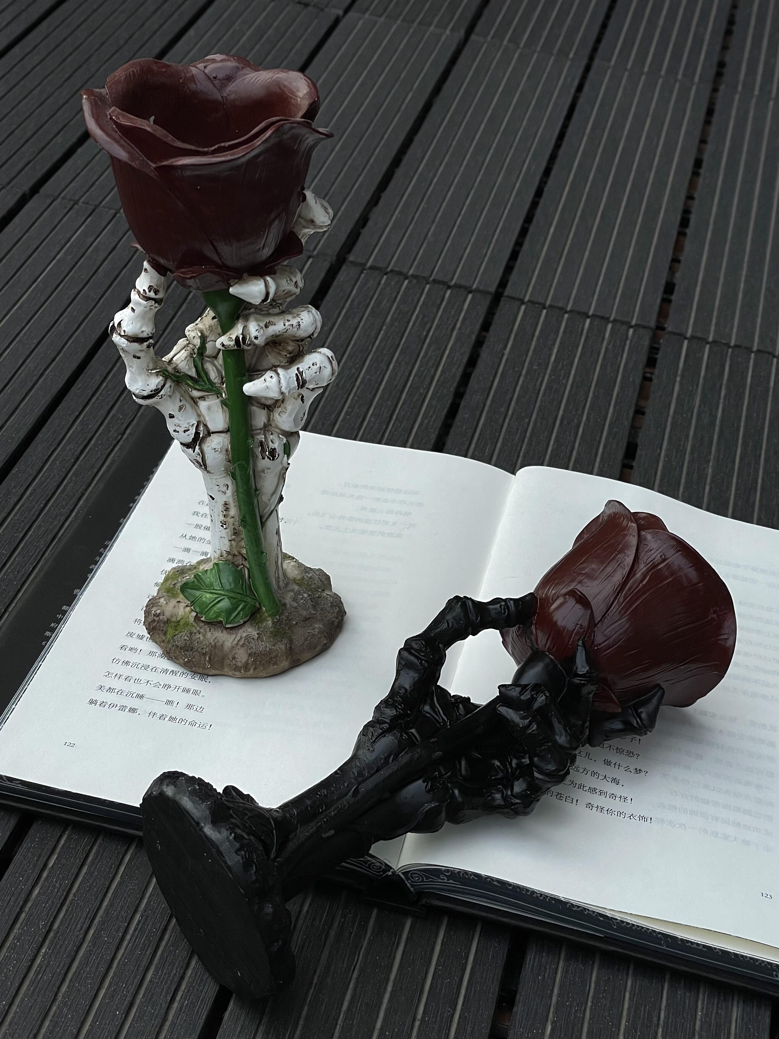 Handmade Gift—Handmade Rose Candle Holder💀🥀（Free Candle）