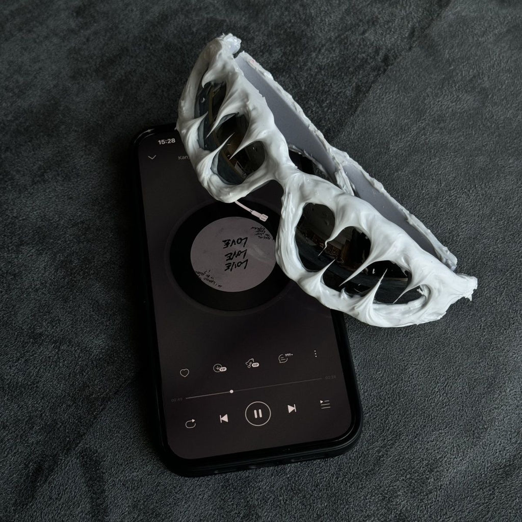 Handmade Drip Sunglasses（White）