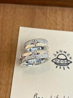 Handmade Lilac Zirconia Brushed Ring
-Three Stars Collection (Free Customization)