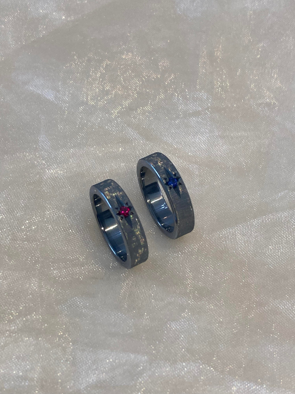 Handmade Zirconia Black Brushed Ring - One Star Collection (Free Customization)