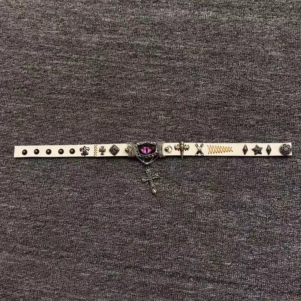 Handmade Punk Bracelet-violets