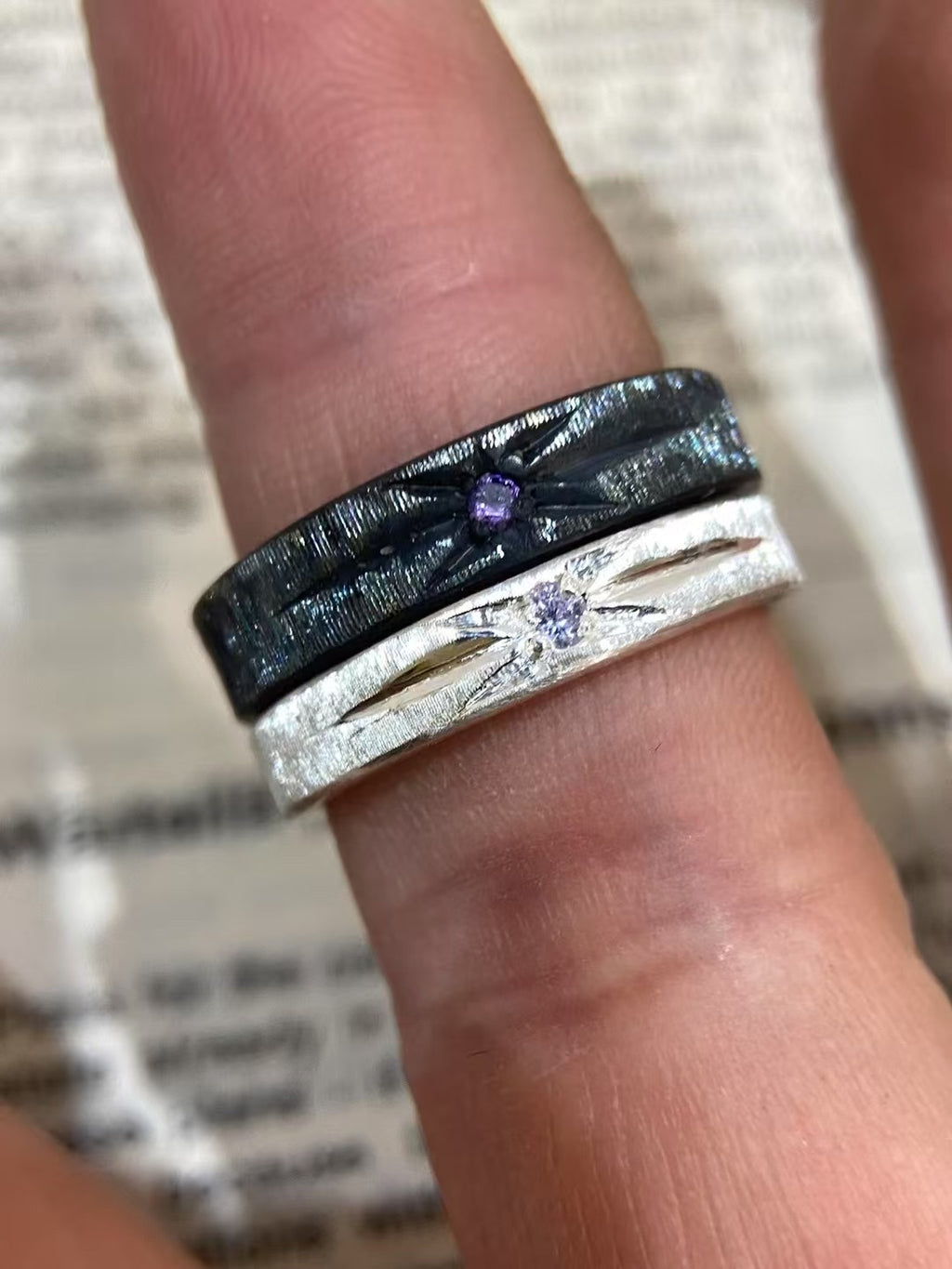 Handmade Black Zirconia Brushed Ring - One Star Collection (Limited time offer only 20 pieces）