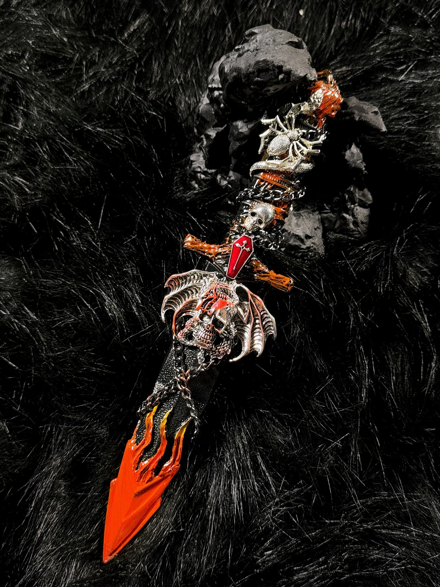 Handmade dagger - Fiery Skeleton🔥💀