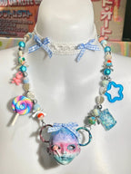 Handmade Dreamy Sweet Doll Head Necklace