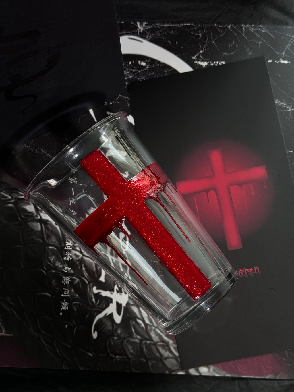 Handmade Blood Cross Drinking glass 🩸