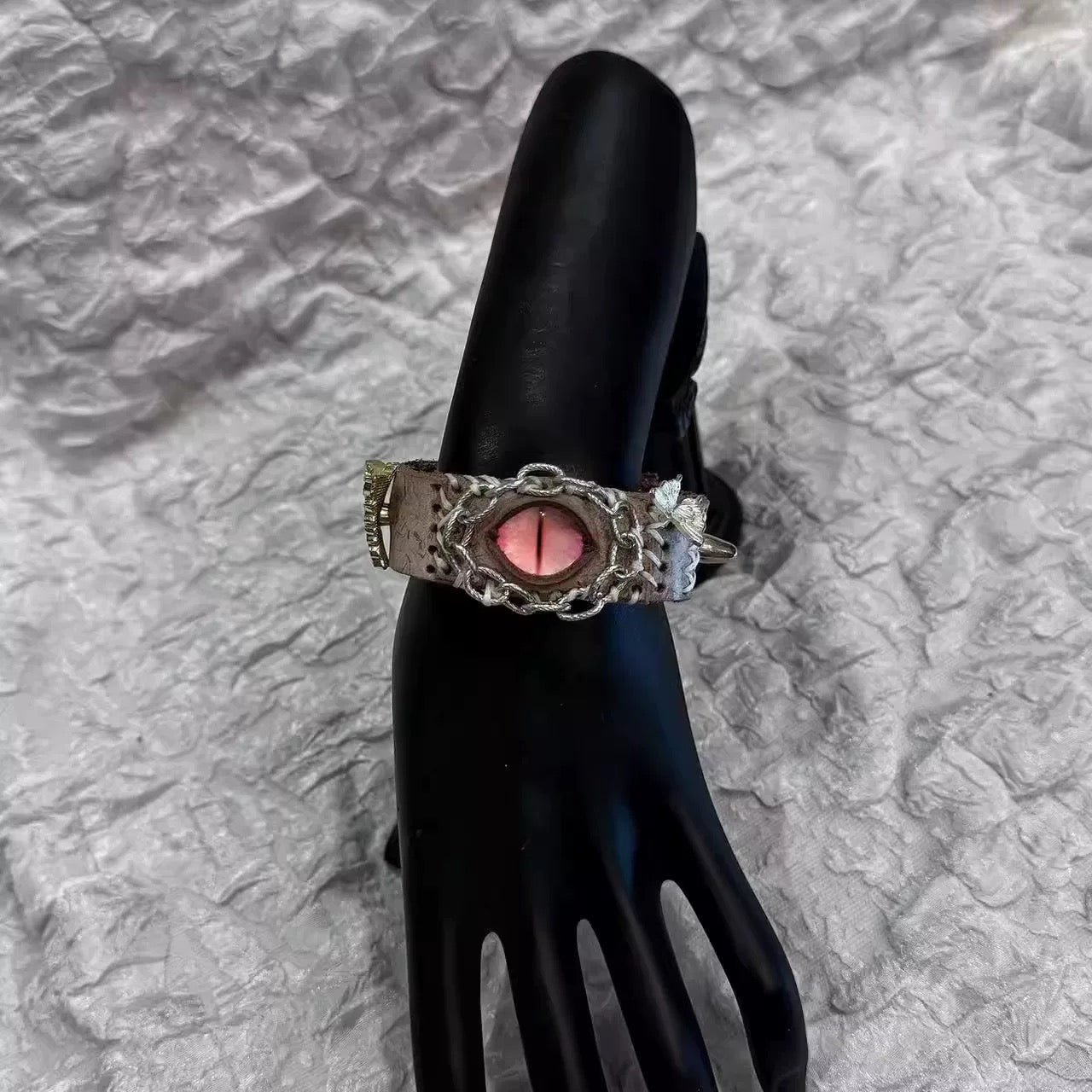 Handmade Punk Bracelet-Pink Devil's Eye💞