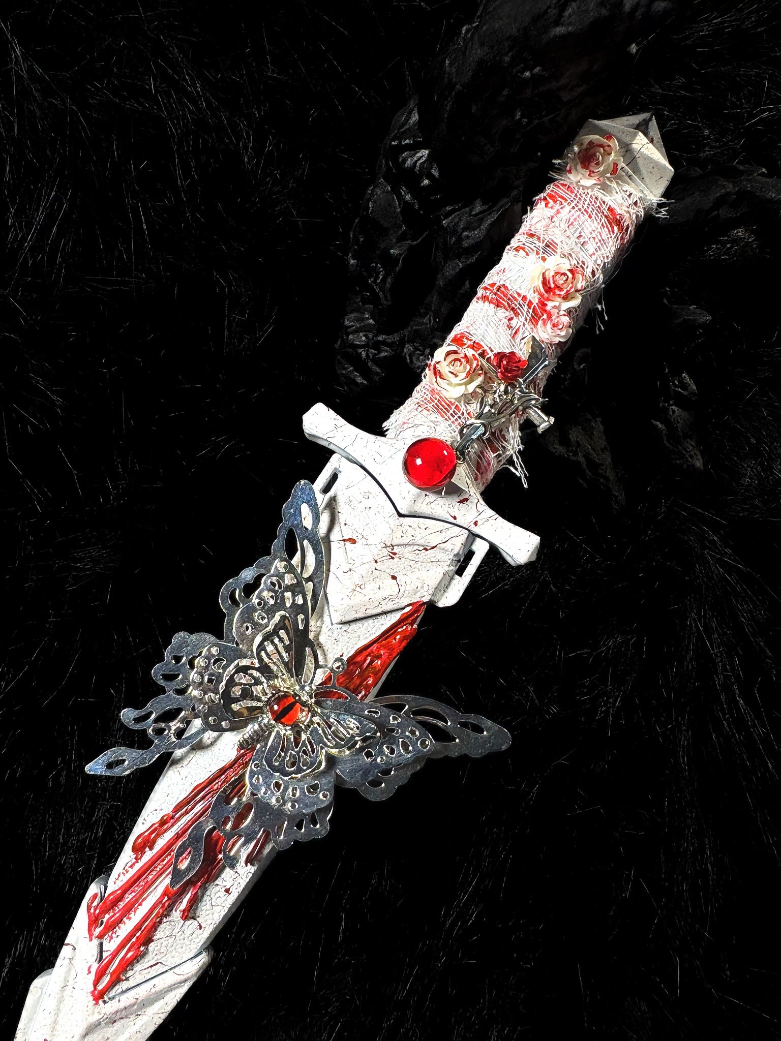 Handmade dagger - Scarlet Silver Butterfly🩸