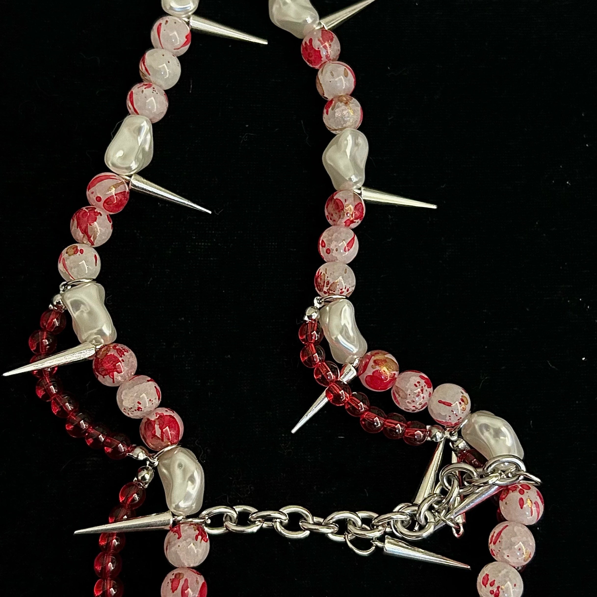 Handmade Scarlet Butterfly Doll Head Necklace