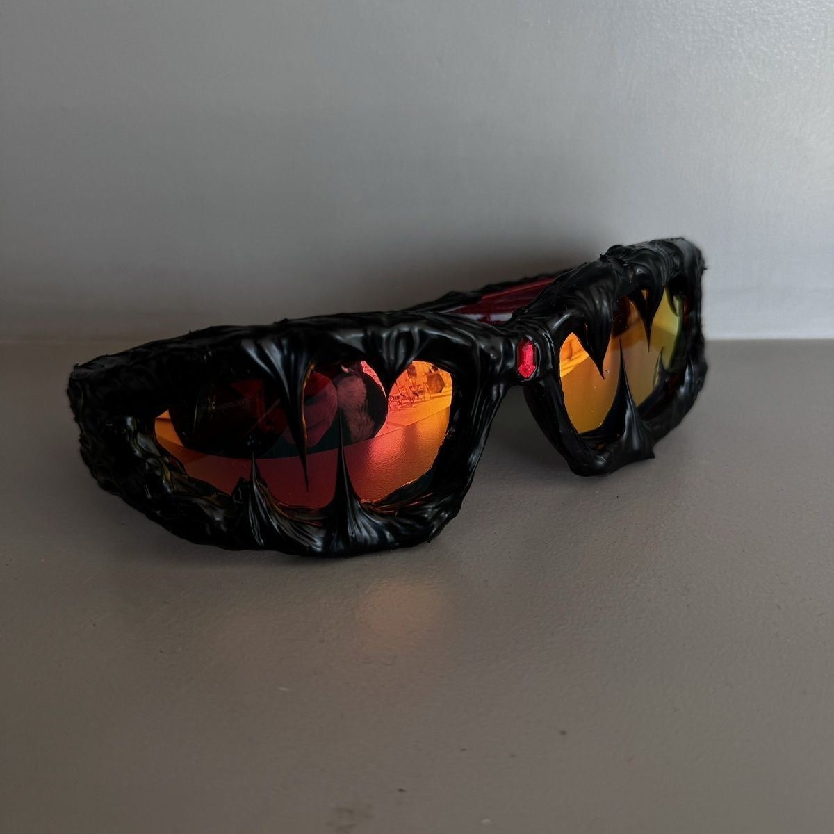 Handmade Drip Sunglasses（ruby）