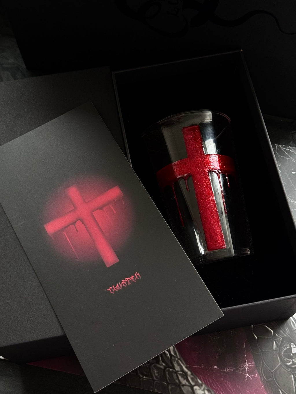 Handmade Blood Cross Drinking glass 🩸
