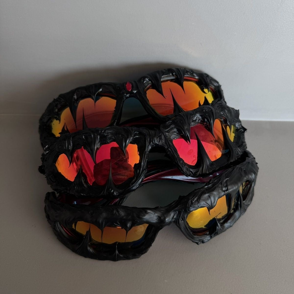 Handmade Drip Sunglasses（ruby）