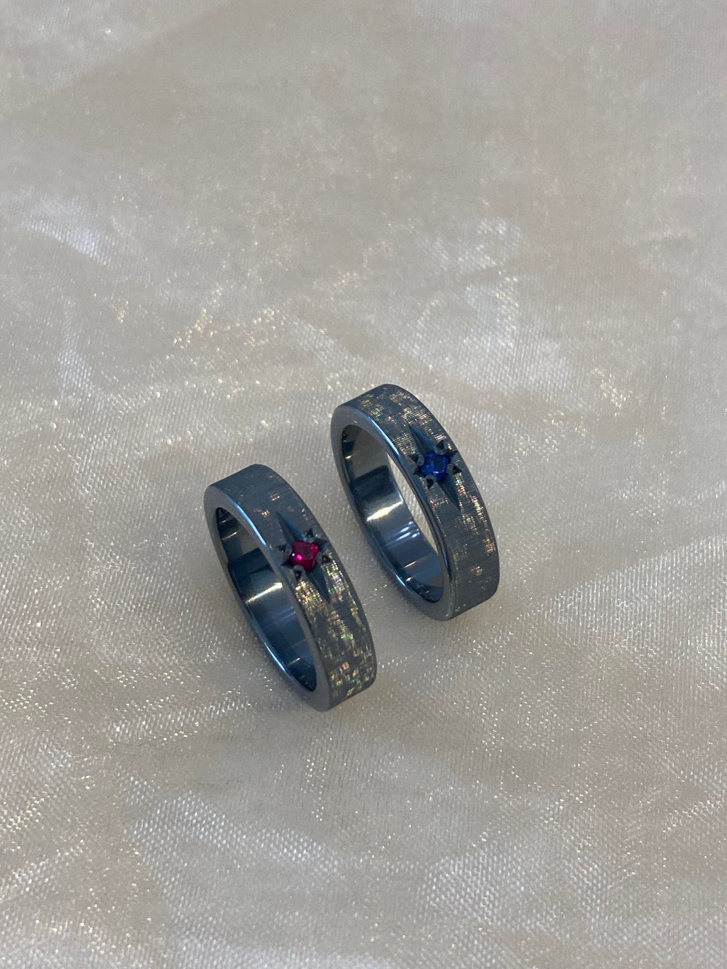 Handmade Zirconia Black Brushed Ring - One Star Collection (Free Customization)