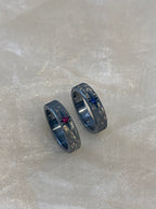 Handmade Zirconia Black Brushed Ring - One Star Collection (Free Customization)