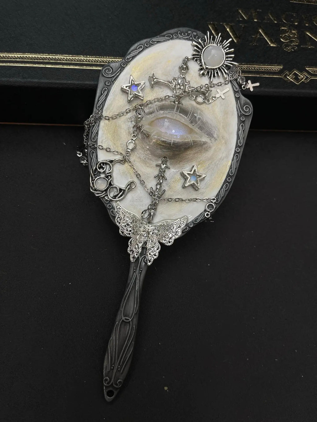 Handmade Mirror - Celestial & Crimson