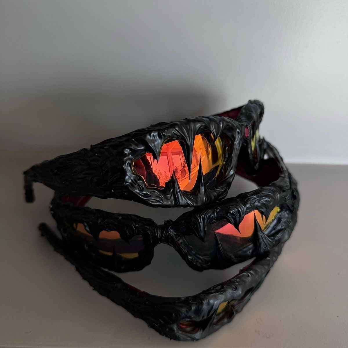 Handmade Drip Sunglasses（ruby）