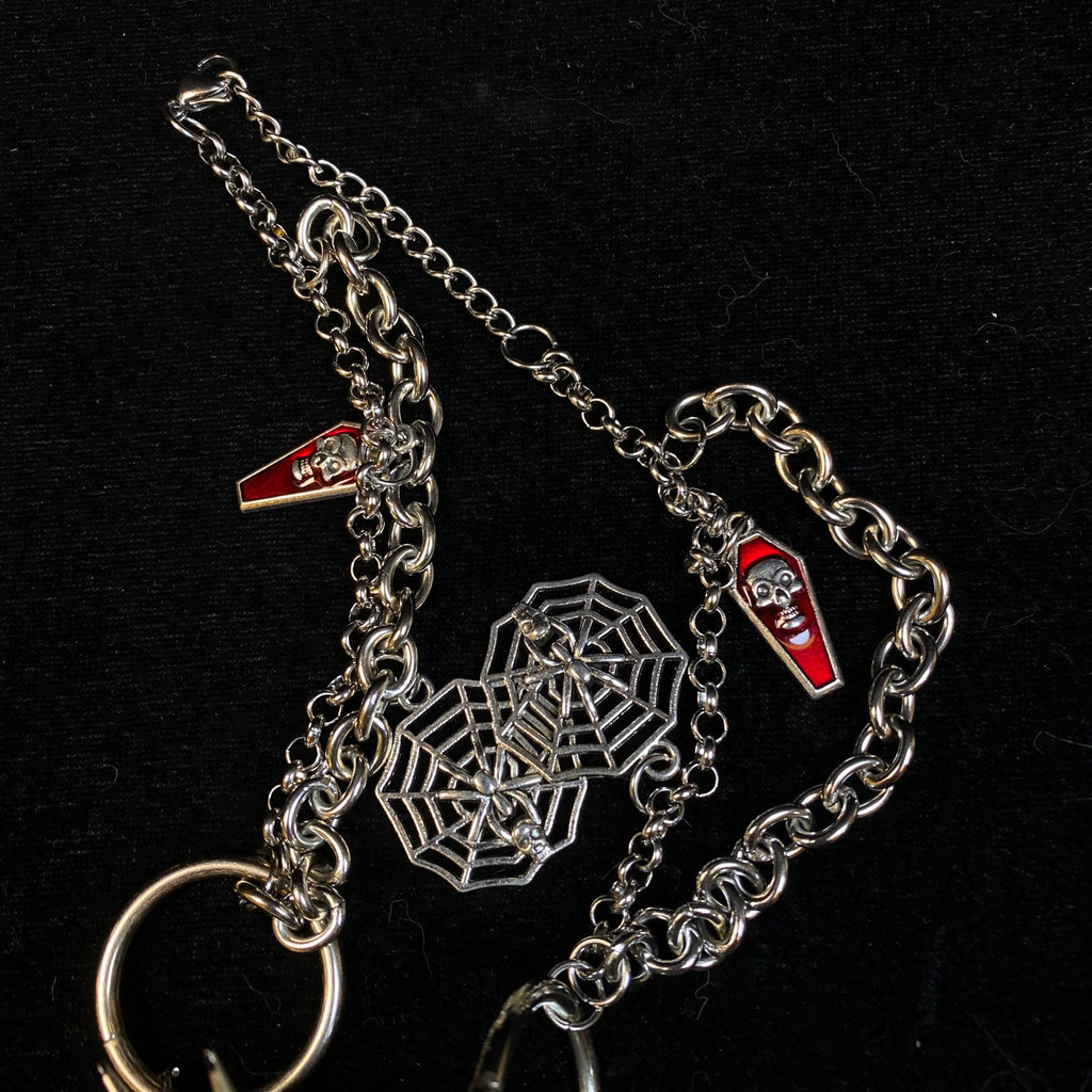 Handmade Dark Titanium Doll Head Necklace