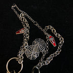 Handmade Dark Titanium Doll Head Necklace