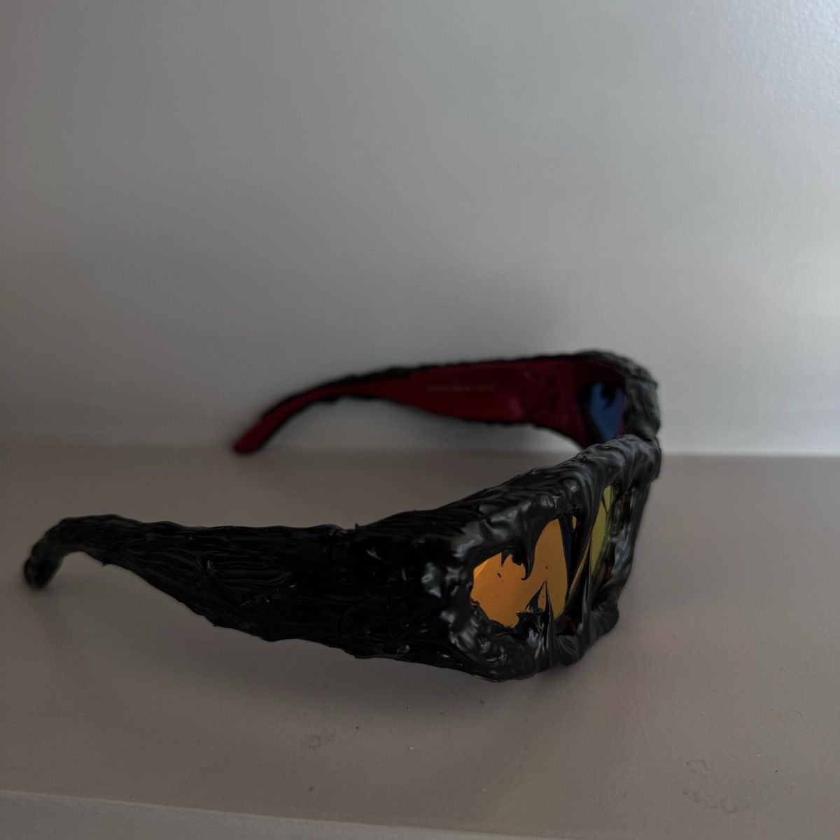 Handmade Drip Sunglasses（ruby）