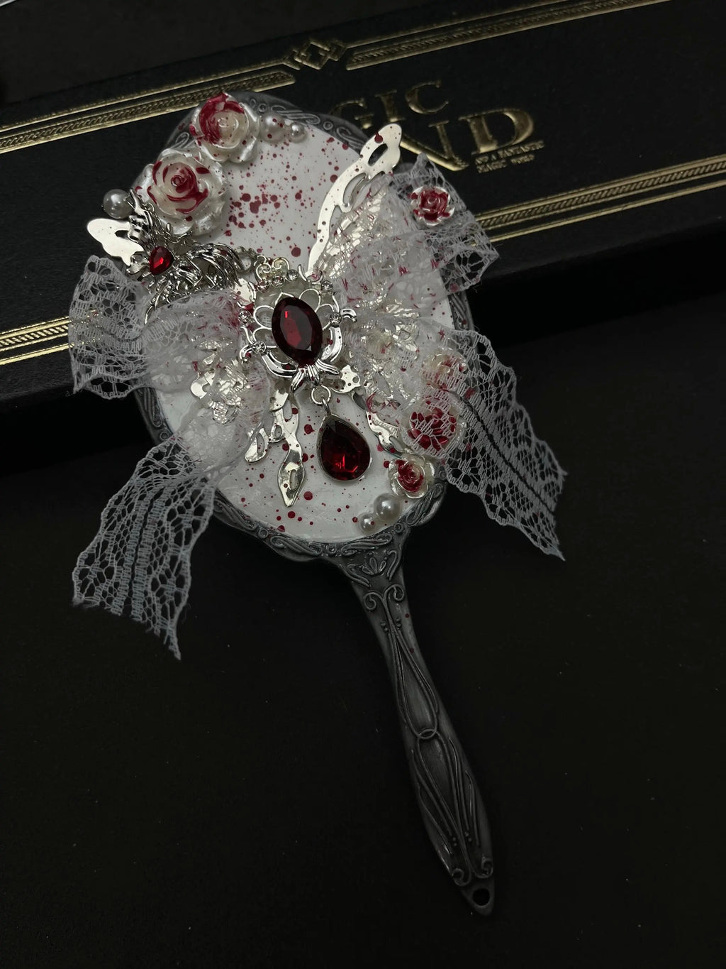 Handmade Mirror - Celestial & Crimson