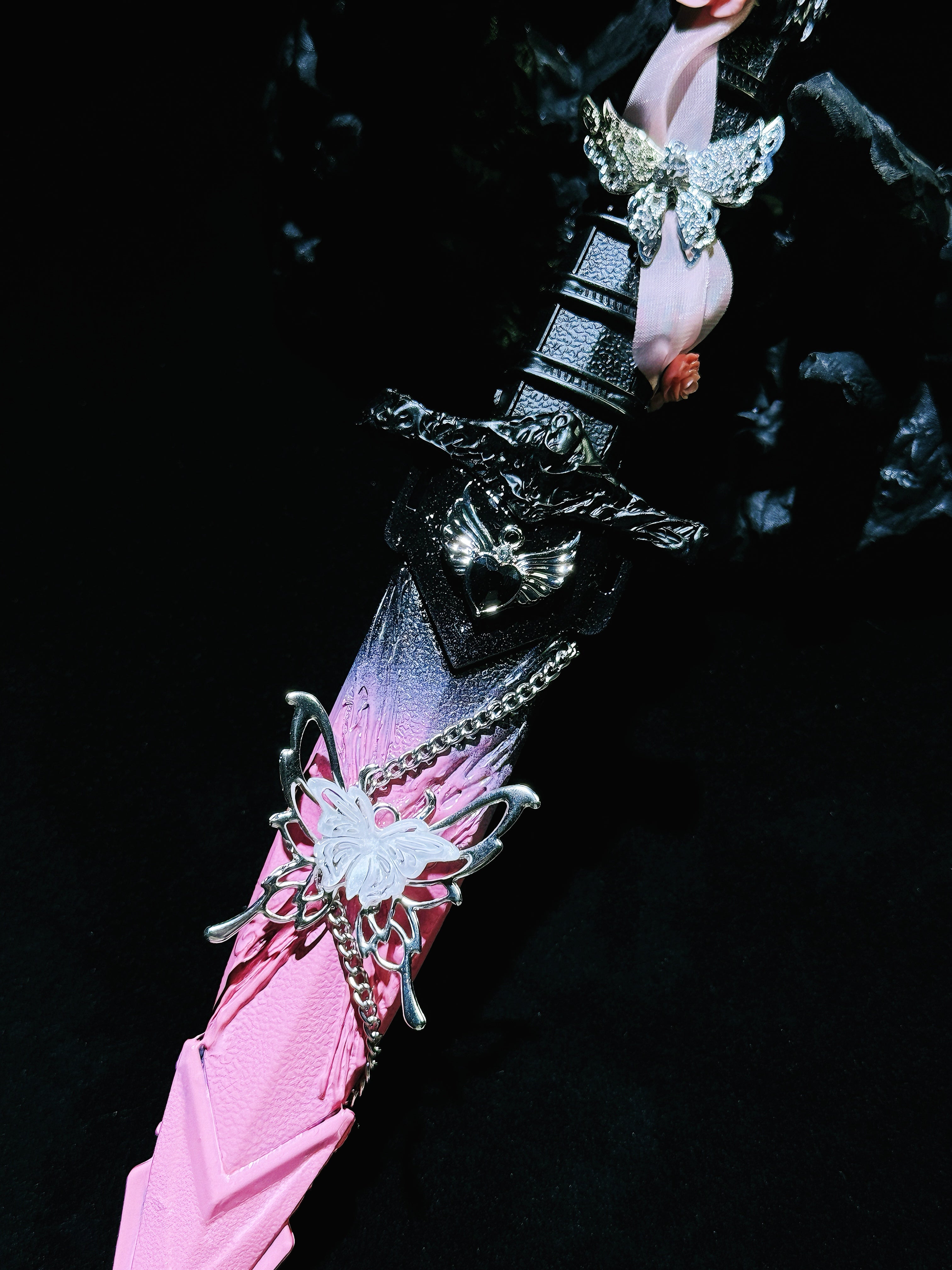 Handmade dagger-Pink ink butterfly 🎀