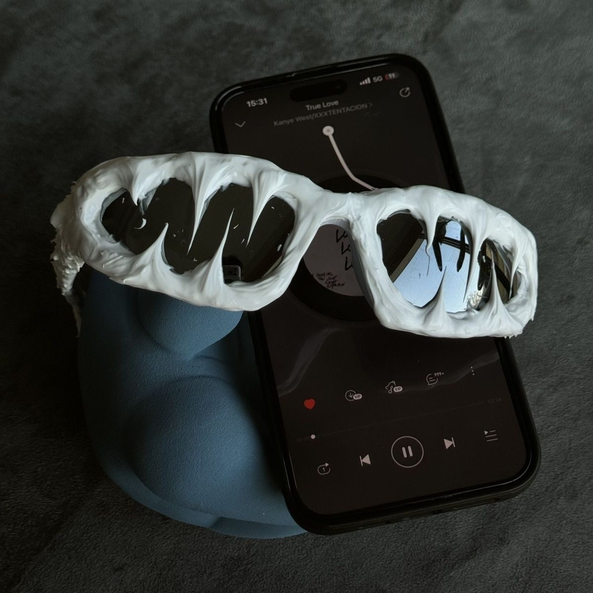 Handmade Drip Sunglasses（White）