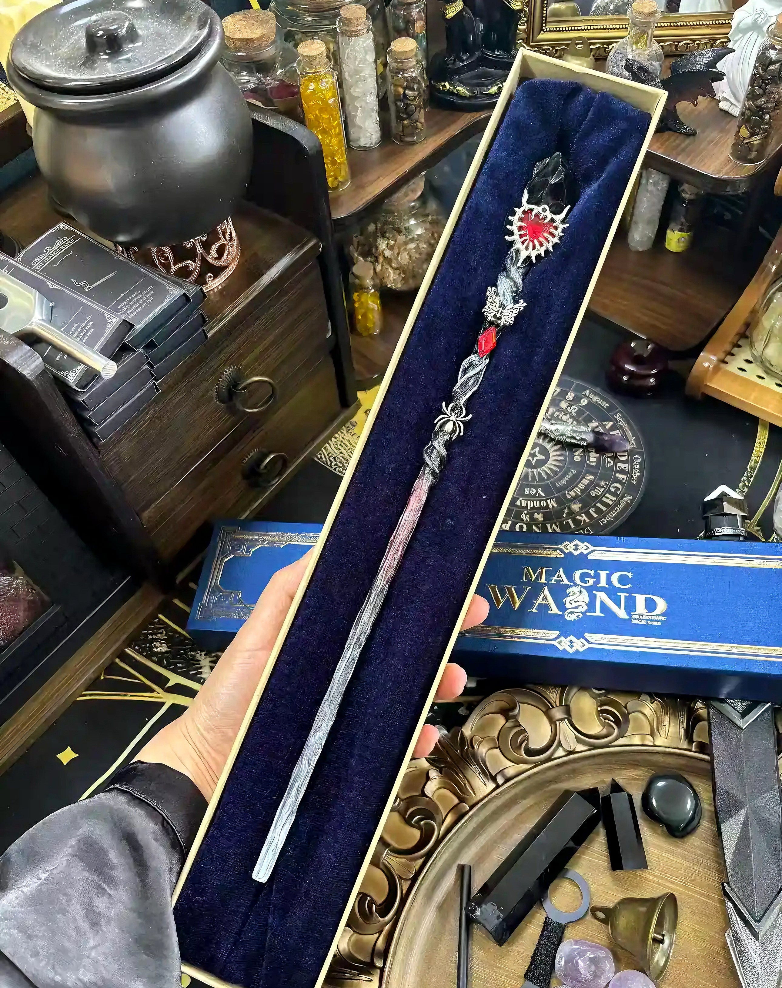 Magic Wand - Crimson Web Dark Crystal 🐦‍⬛