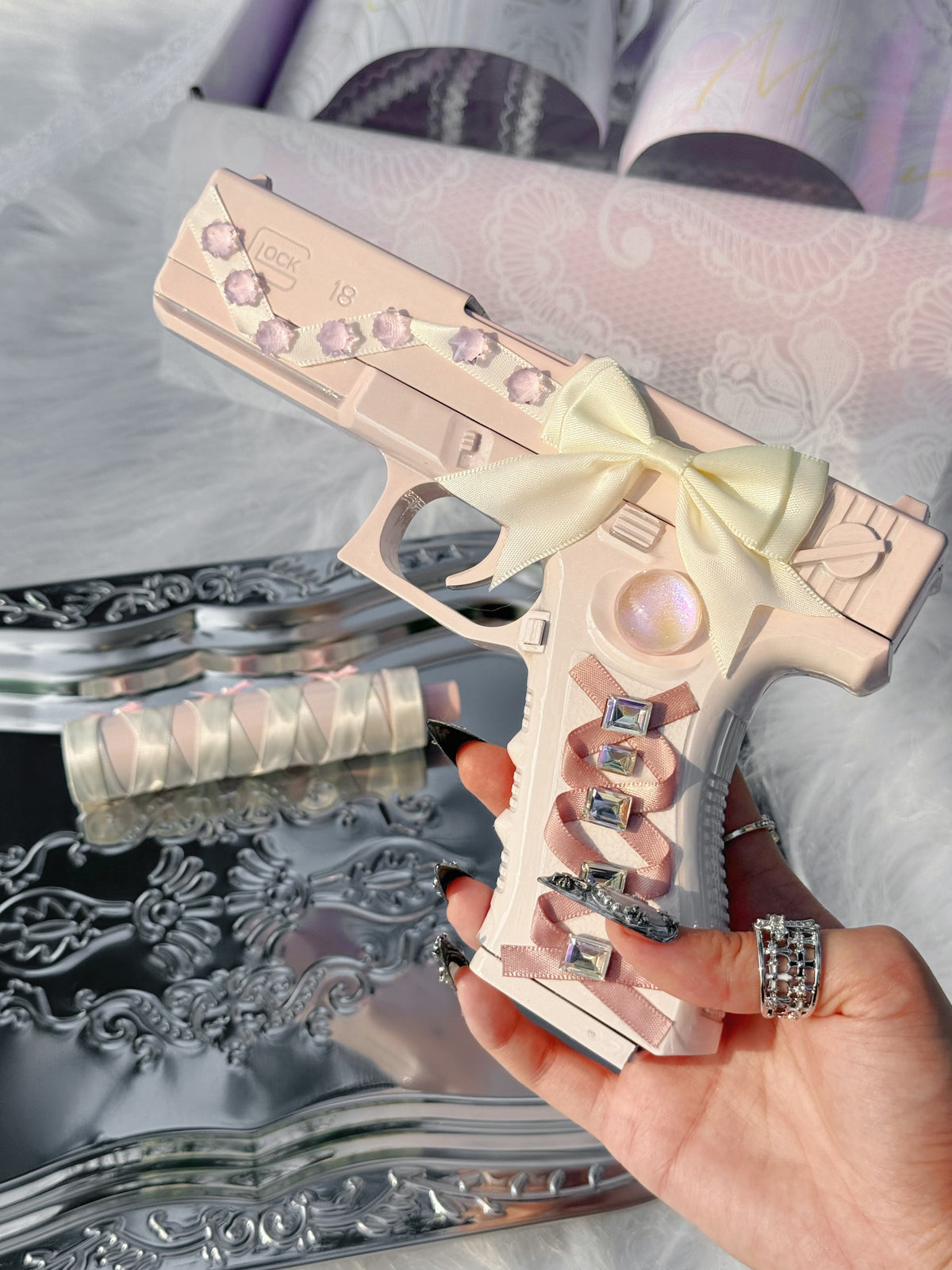 Handmade Gun—Pink Girl Heart💗