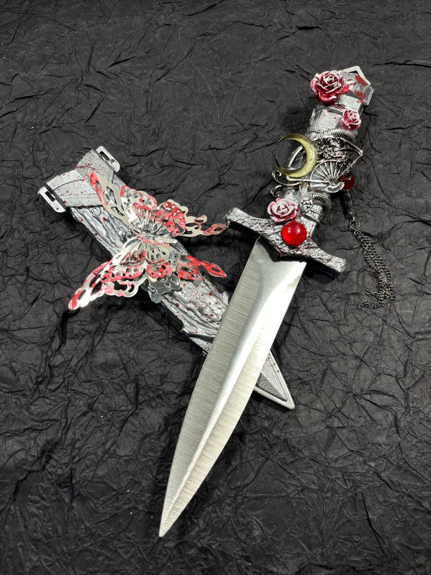 Handmade dagger-Silver Red Butterfly🦋