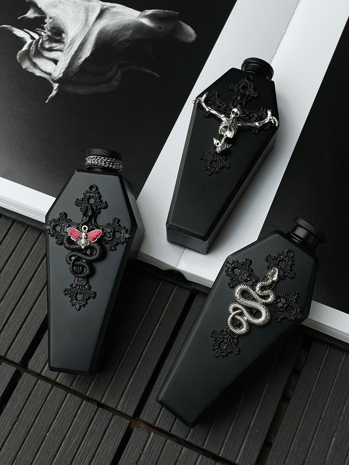 Gothic Handcrafted hip flask