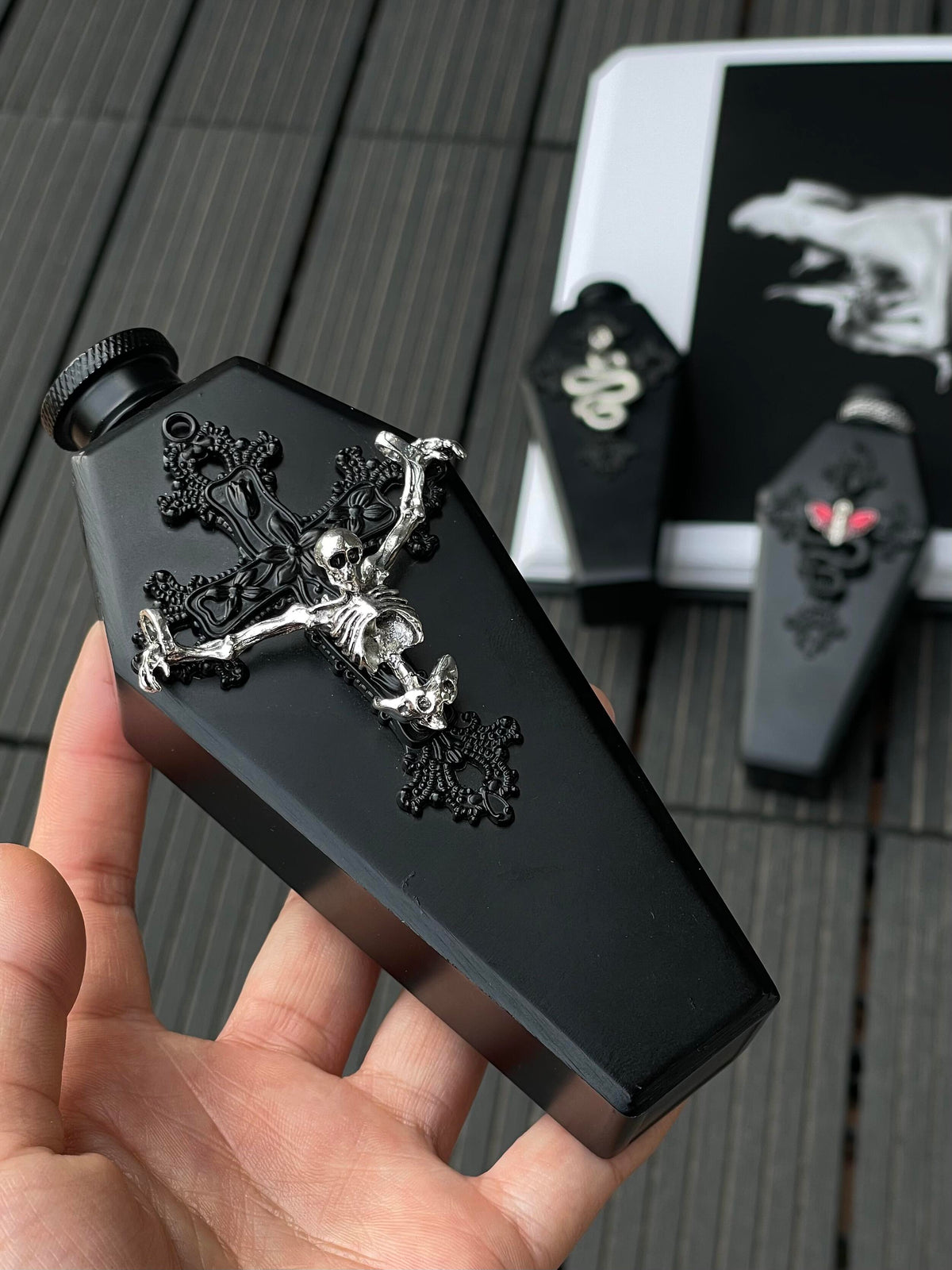 Gothic Handcrafted hip flask
