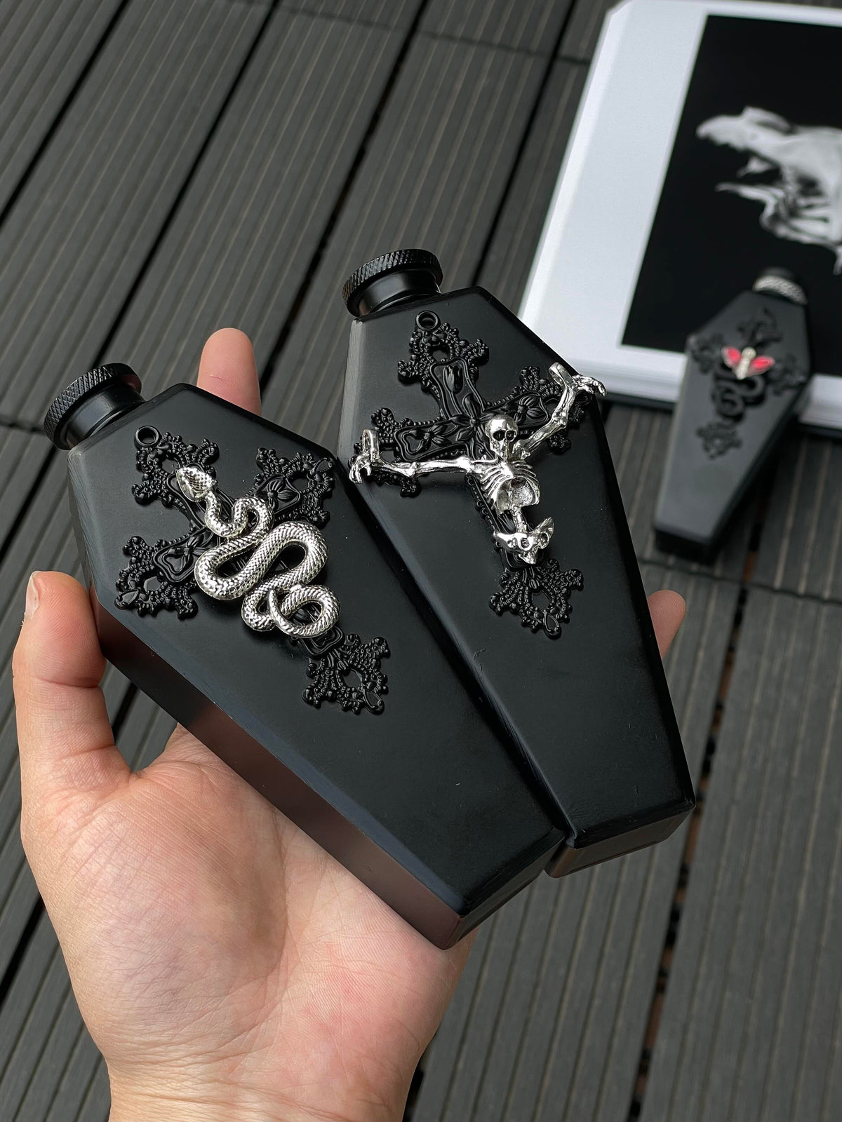 Gothic Handcrafted hip flask
